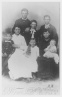 The eight children of John Wesley Addington and his wife Mary Jane Price.  1891 or 1892   From left to right:  Buddie, Walter, Pearl, Johnie, Carrie, Willie, Cora, Jewell 