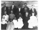  John March Addington family group photo in 1909,  Left to right, Herman and Laura Addington and son Clifford, William 'Bill' and Maggie Fortenberry, Major and Hattie (Addington) Ross with children Carter and  Mary, John March and Nancy Jayne (Payne) Addington, Joab and Della (Gillispie) 
Addington with children Charlie and Eva Mae. 