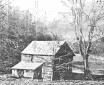 The Addington Mill south of Franklin, NC, as it looked about 1960.  The mill was originally built by James Brownlow Addington about 1860 